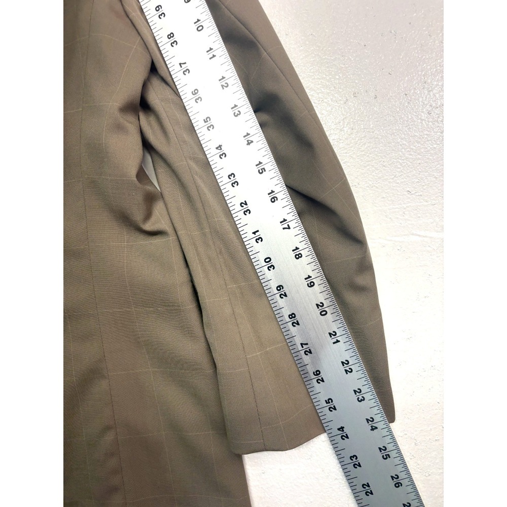 vtg Bachrach 40S Tan Windowpane Double Breasted Blazer Jacket‎ Sport Coat Wool - Picture 12 of 13